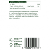 Vitamin D3 (Vitamin D3) 1000iu 60 vegan tablets NaturesAid - Nutra Best Europe