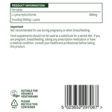 L-Lysine 1000mg 60 tablets NaturesAid - Nutra Best Europe