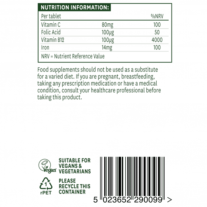 Gentle iron formula (Iron Bisglycinate) 14mg 90 tablets NaturesAid - Nutra Best Europe