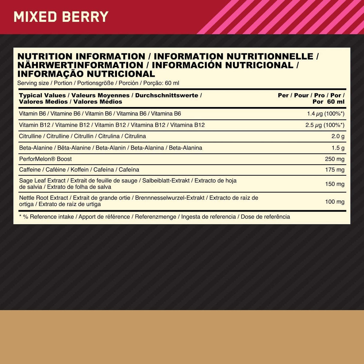 Gold Standard Pre-Workout Shot Box / 12 x 60 ml - Nutra Best Europe