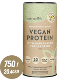 Vegán Fehérje + Enzimek - 750 g (Vanília) <tc>Nutravita</tc>