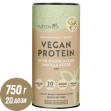 Vegán Fehérje + Enzimek - 750 g (Vanília) <tc>Nutravita</tc>