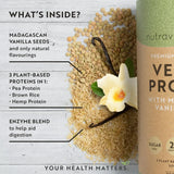 Vegán Fehérje + Enzimek - 750 g (Vanília) <tc>Nutravita</tc>