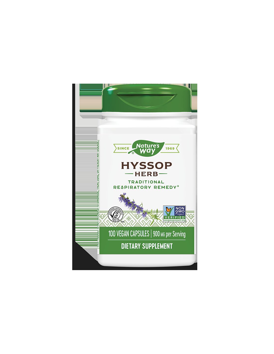 For respiratory infections, cough and phlegm - Hyssop, 450 mg, 100 capsules Nature's Way - Nutra Best Europe