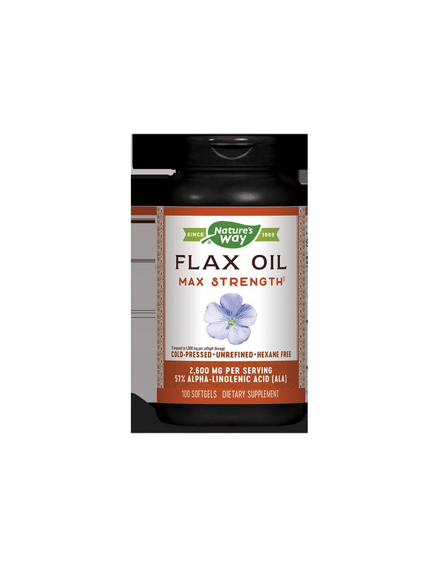 Flax Oil 57% ALA 1300 mg x 100 softgel capsules Nature's Way - Nutra Best Europe