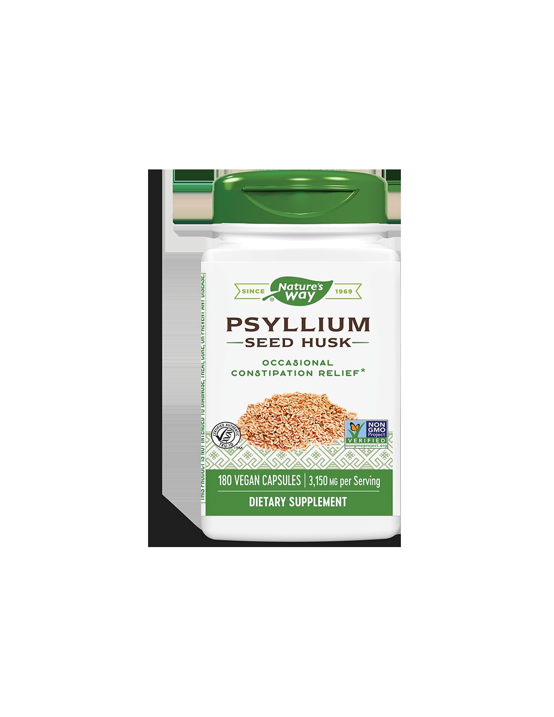 Psyllium Seed Husk 525 mg x 180 capsules Nature's Way - Nutra Best Europe