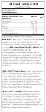 Hot Blood Hardcore Shot Box / 12 x 60 ml - Nutra Best Europe