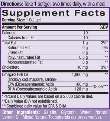 Omega-3 Fish Oil 1000mg. 60 Softgels - Nutra Best Europe