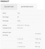 BCAA 8:1:1 Strong Formula - 400 grams - Nutra Best Europe