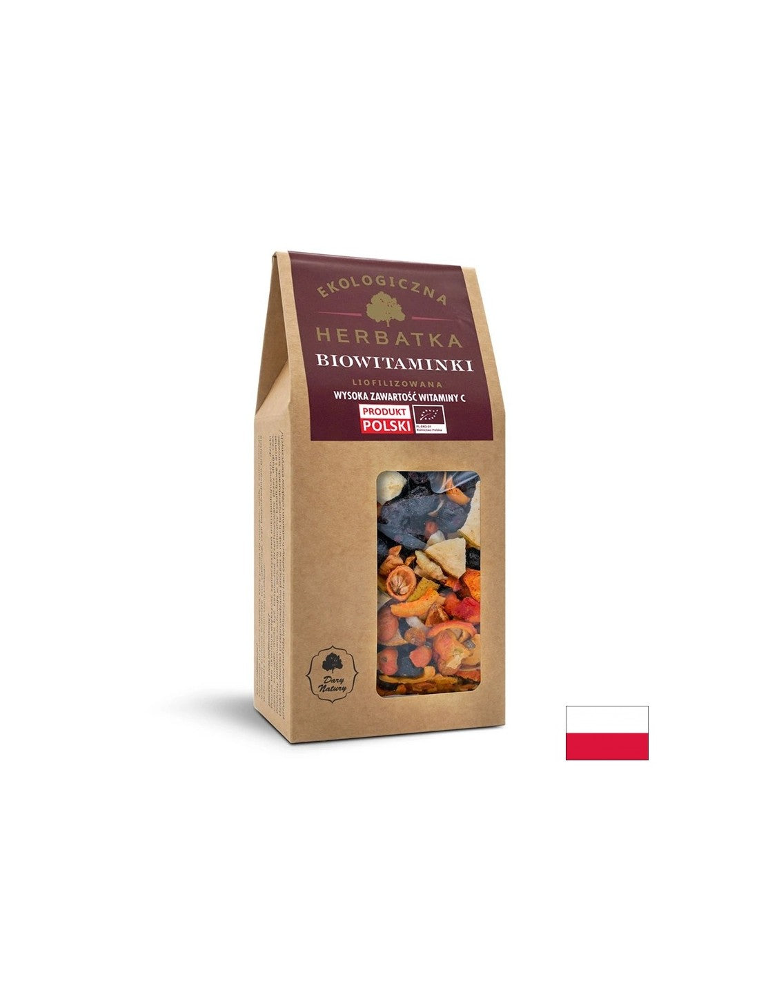 Liofilizált tea gyümölcsökből és gyógynövényekből Bio, 80 g <tc>Dary Natury</tc>