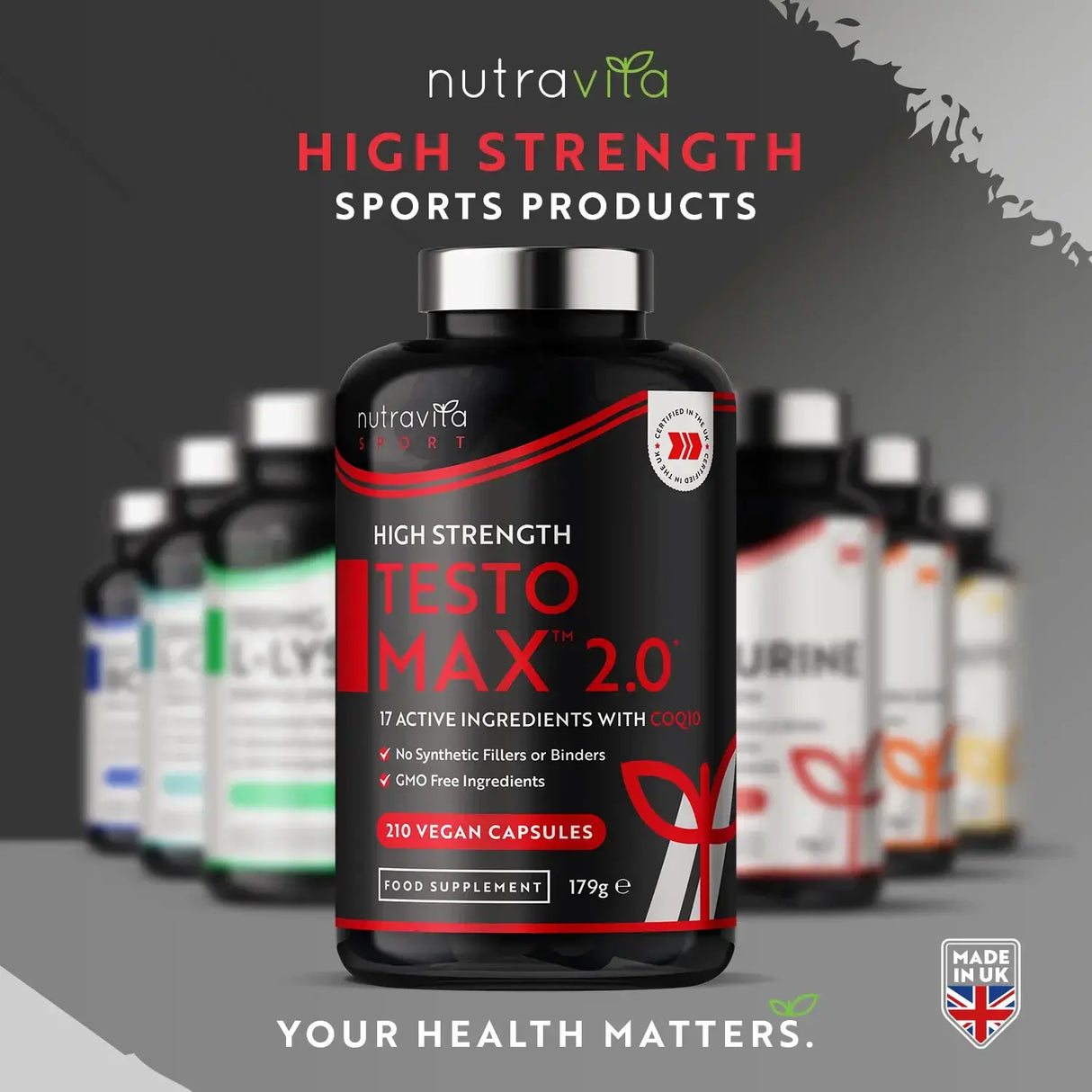 TESTOMAX™ 2.0 /210 capsules, 105 days/ with Ashwagandha KSM 66®, CoQ10 & Maca Root Nutravita - Nutra Best Europe