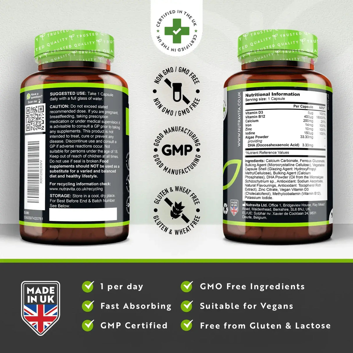 Vegan Essential Multivitamin /120 capsules, 120 days/ Nutravita - Nutra Best Europe