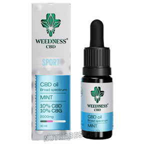 Спорт CBD масло 10% + CBG 10% широк спектър|Мента (10ml)  Weedness CBD - Nutra Best Europe