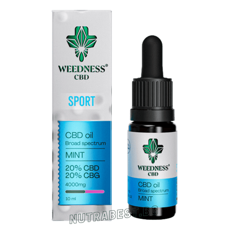 Спорт CBD масло 20% + CBG 20% широк спектър|Мента (10ml)  Weedness CBD - Nutra Best Europe
