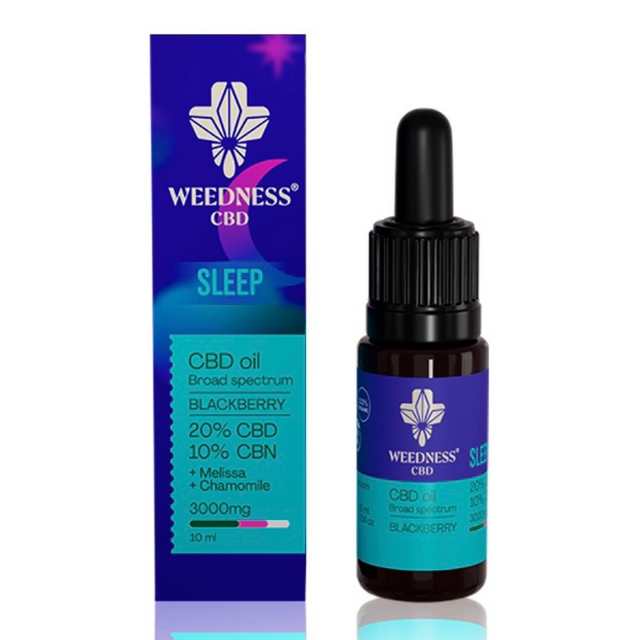 Сън CBD масло 20% + CBN 10% Широк спектър |Къпина (10ml) - Nutra Best Europe