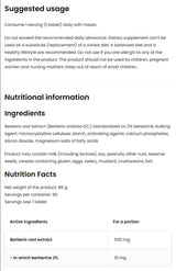 Berberine 500 mg 90 Tablets - Nutra Best Europe
