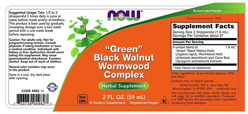 Fresh Green Black Walnut Wormwood Complex [59 ml, 37 Doses] - Nutra Best Europe