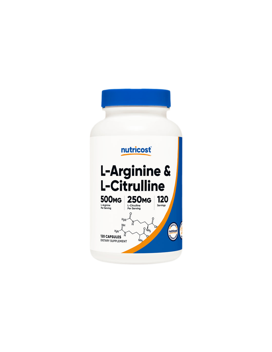 Tone and energy - L-Arginine + L-Citrulline (L-Arginine + L-Citrulline), 550 mg + 250 mg/120 capsules Nutricost - Nutra Best Europe