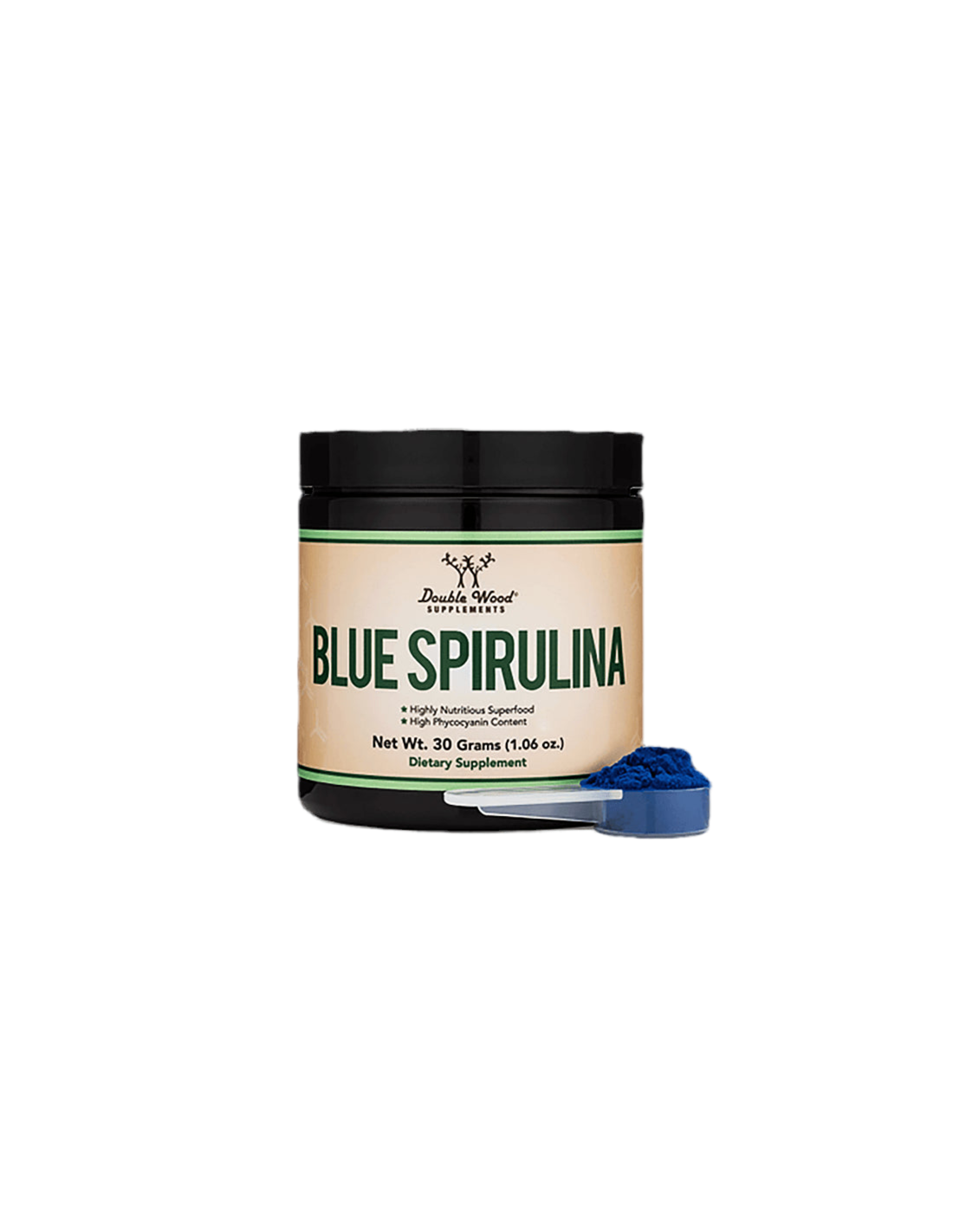 Blue spirulina Powder, 30 g Double Wood - Nutra Best Europe