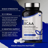 BCAA (2:1:1) with Vitamins B6 & B12 - 180 Vcaps. Nutravita - Nutra Best Europe