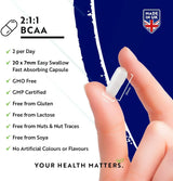 BCAA (2:1:1) with Vitamins B6 & B12 - 180 Vcaps. Nutravita - Nutra Best Europe