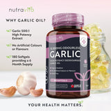 Garlic (odorless) 15000 mg (12-18% allicin) - 180 soft capsules - Nutra Best Europe