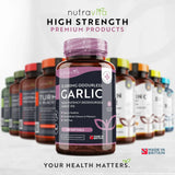 Garlic (odorless) 15000 mg (12-18% allicin) - 180 soft capsules - Nutra Best Europe