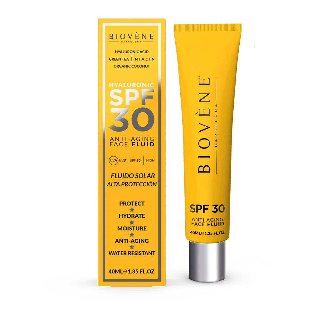Moisturizing facial sunscreen SPF 30 with anti-aging hyaluronic acid - 40 ml - Nutra Best Europe