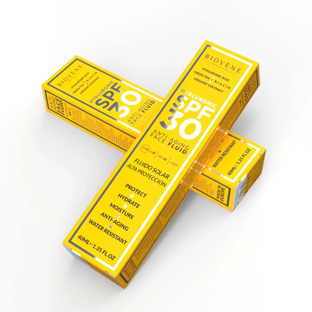 Moisturizing facial sunscreen SPF 30 with anti-aging hyaluronic acid - 40 ml - Nutra Best Europe