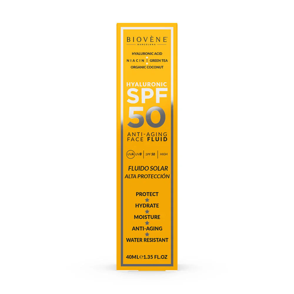 Moisturizing facial sunscreen SPF 50 with anti-aging hyaluronic acid - 40 ml - Nutra Best Europe