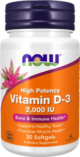 NOW Vitamin D3 / 2000 IU / 240 gel capsules - Nutra Best Europe