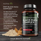 Black Maca Root Complex 5000mg /180 capsules, 180 days/ Nutravita - Nutra Best Europe