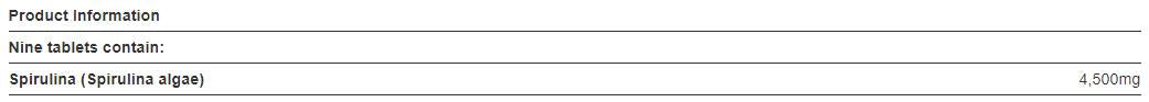 Spirulina 500 mg - 200 Tablets - Nutra Best Europe