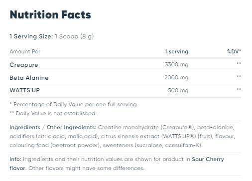 Epic Strength | Creapure® with Beta-Alanine and WATTS'UP® - 240 grams - Nutra Best Europe