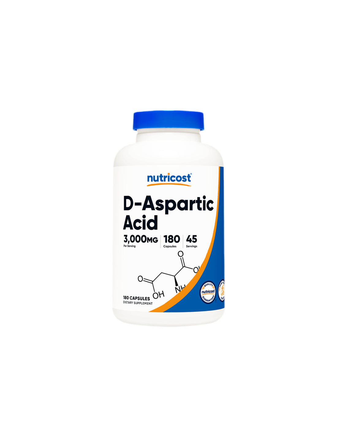 Men's Health - D-Aspartic Acid, 3000mg/180 Capsules Nutricost - Nutra Best Europe