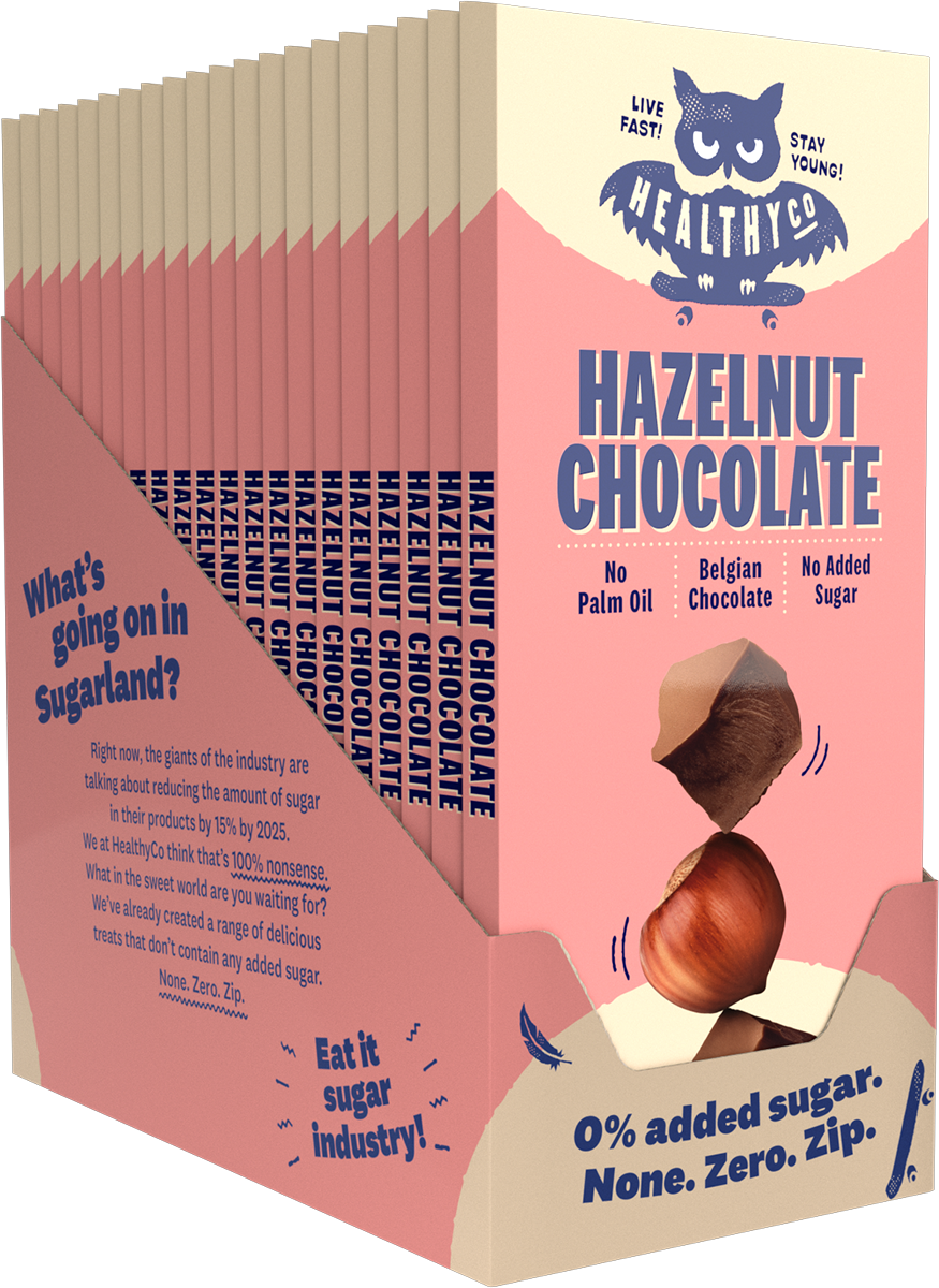 HealthyCo chocolate with hazelnuts 100 grams - no added sugar and no palm oil - Nutra Best Europe