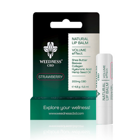 НАТУРАЛЕН БАЛСАМ ЗА УСТНИ ПРИДАВАЩ ОБЕМ С 4% CBD (ЯГОДА) - Nutra Best Europe