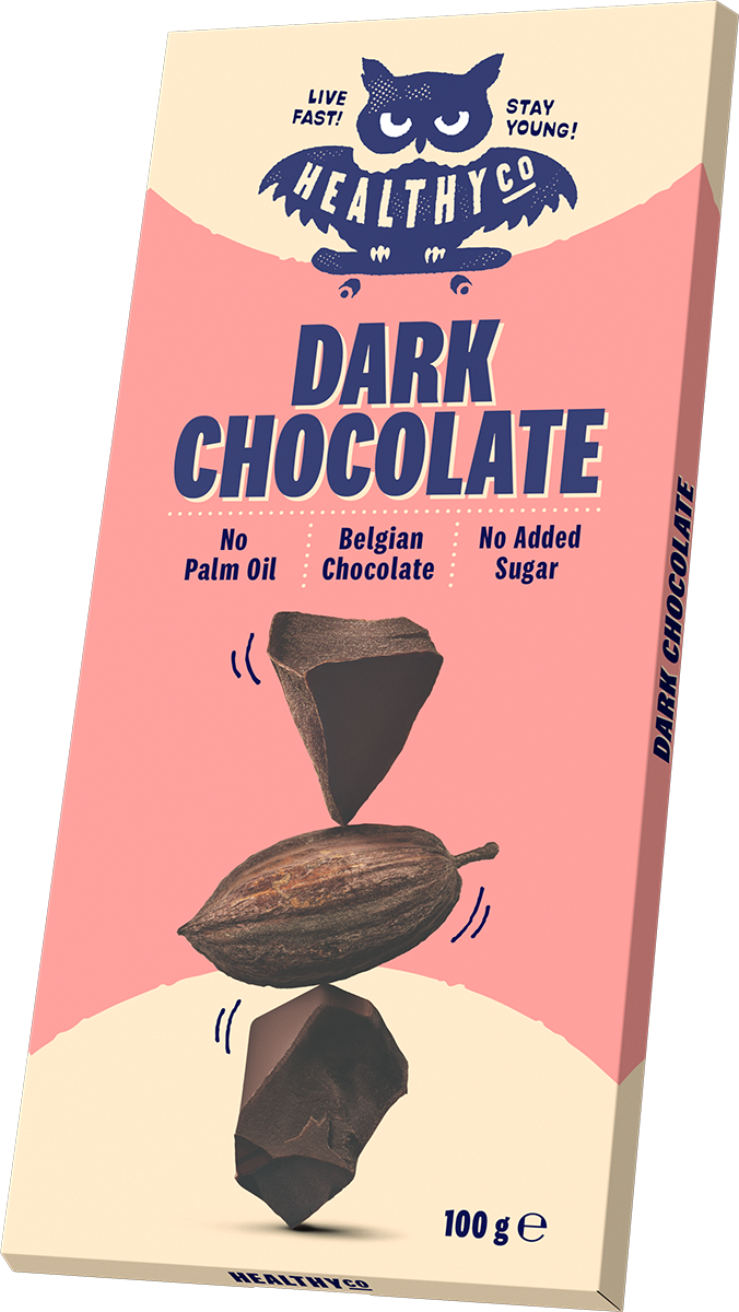 HealthyCo dark natural chocolate 100 grams - no added sugar and no palm oil - Nutra Best Europe