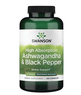 High Absorption Ashwagandha & Black Pepper | Featuring BioPerine - 120 capsules - Nutra Best Europe