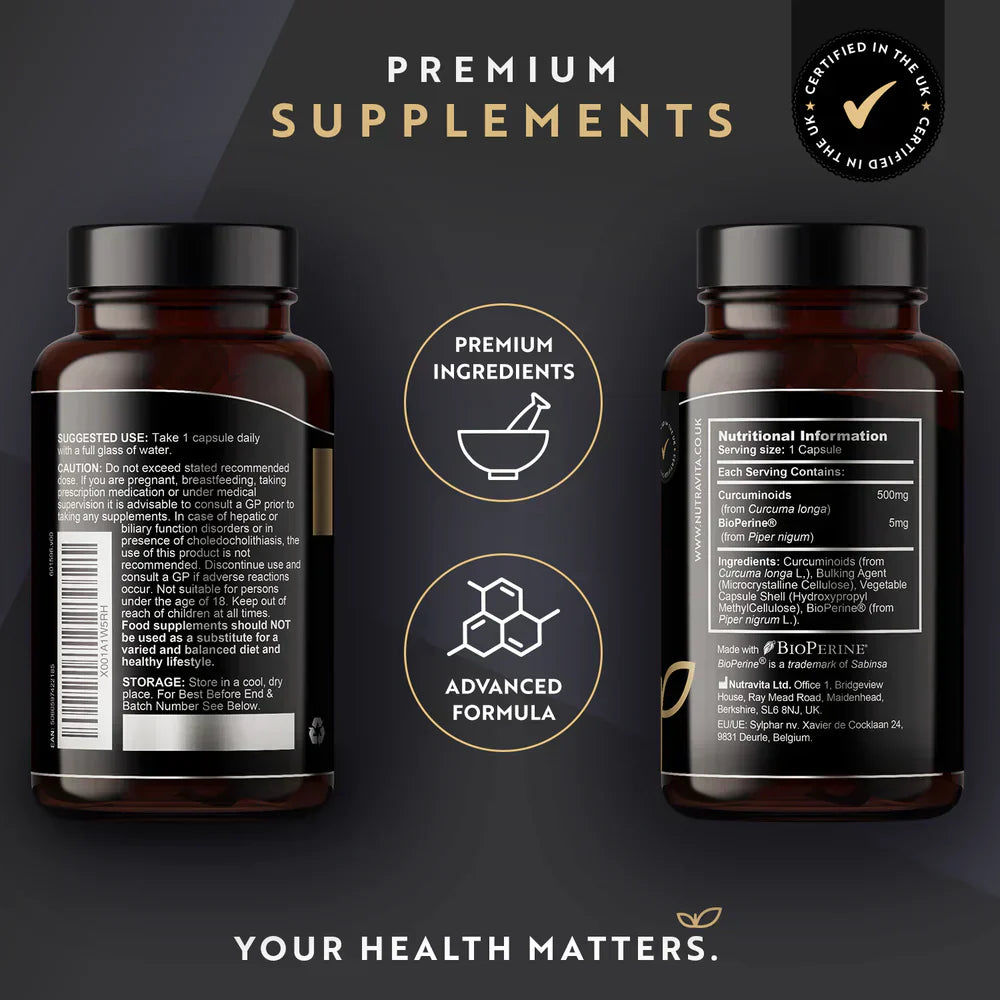 Prémium Curcumin 95% Curcuminoids Bioperine®-nel – 120 kapszula