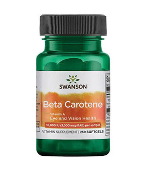Beta-Carotene 10,000 IU - 250 Gel capsules - Nutra Best Europe