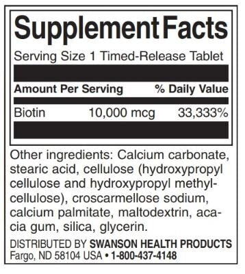 Biotin 10,000 mcg | Timed-Release - 60 Tablets - Nutra Best Europe