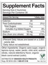 Zinc Gummies | Elderberry - 60 Chewable Tablets - Nutra Best Europe