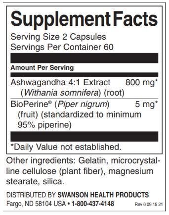 High Absorption Ashwagandha & Black Pepper | Featuring BioPerine - 120 capsules - Nutra Best Europe