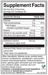 Elderberry Gummies with Zinc & Vitamin C | Berry - 60 Chewable Tablets - Nutra Best Europe