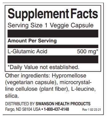 Glutamic Acid 500 mg - 60 capsules - Nutra Best Europe