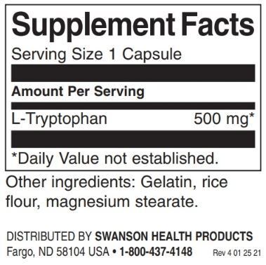 L-Tryptophan 500 mg / 60 Caps - 0 - Nutra Best Europe