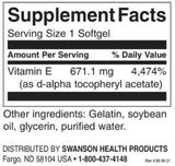 Natural Vitamin E 1000 IU - 250 Gel capsules - Nutra Best Europe