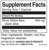 Full Spectrum White Willow Bark 400 mg / 90 Caps - 0 - Nutra Best Europe