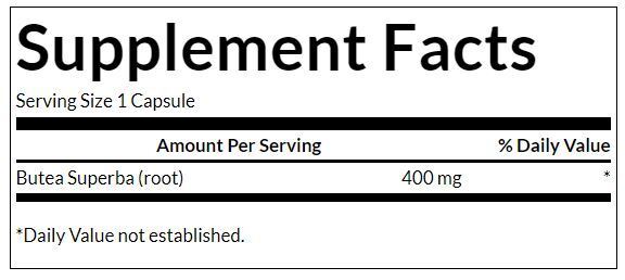 Full Spectrum Butea Superba Root 400 mg - 60 capsules - Nutra Best Europe